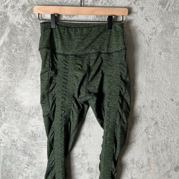 Sweetflexx Side Pockets Resistance Leggings Size 8 Green Black Women’s 4 bands - Picture 4 of 7